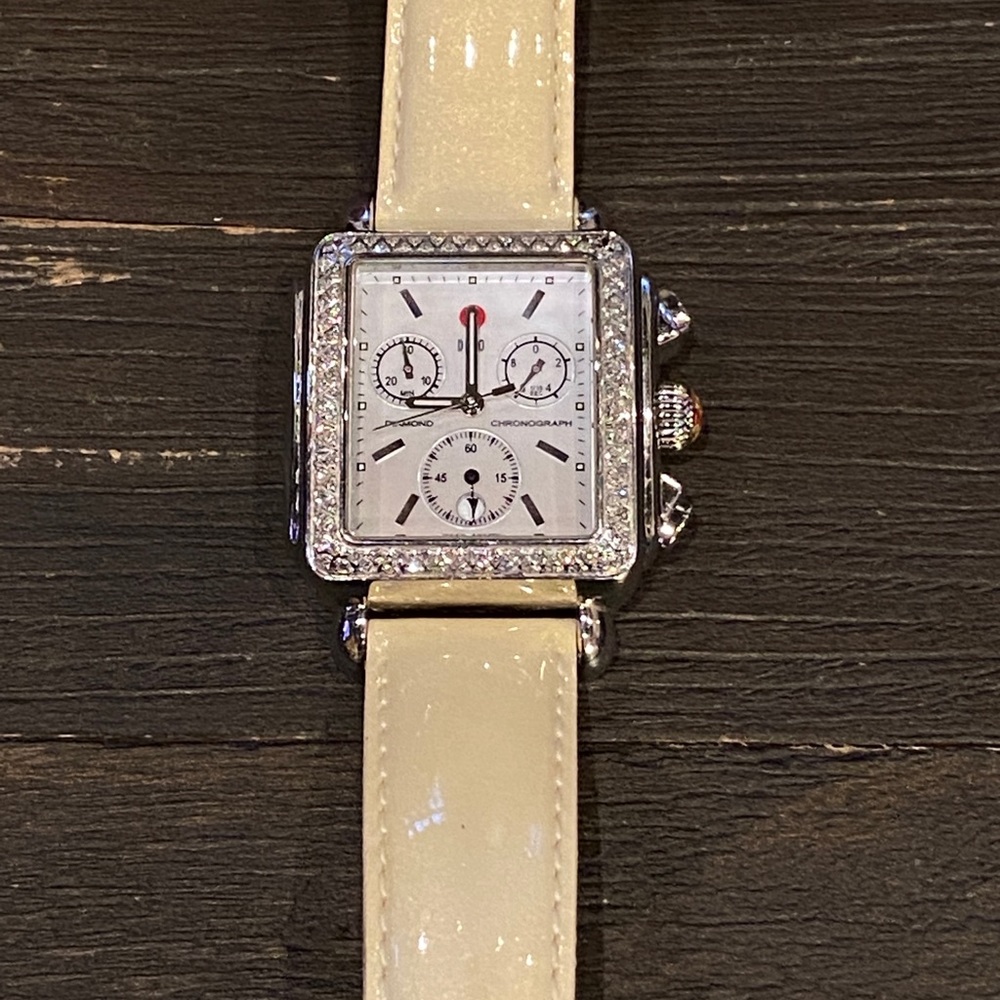 Michele ‘Deco Diamond’ Chronograph Watch